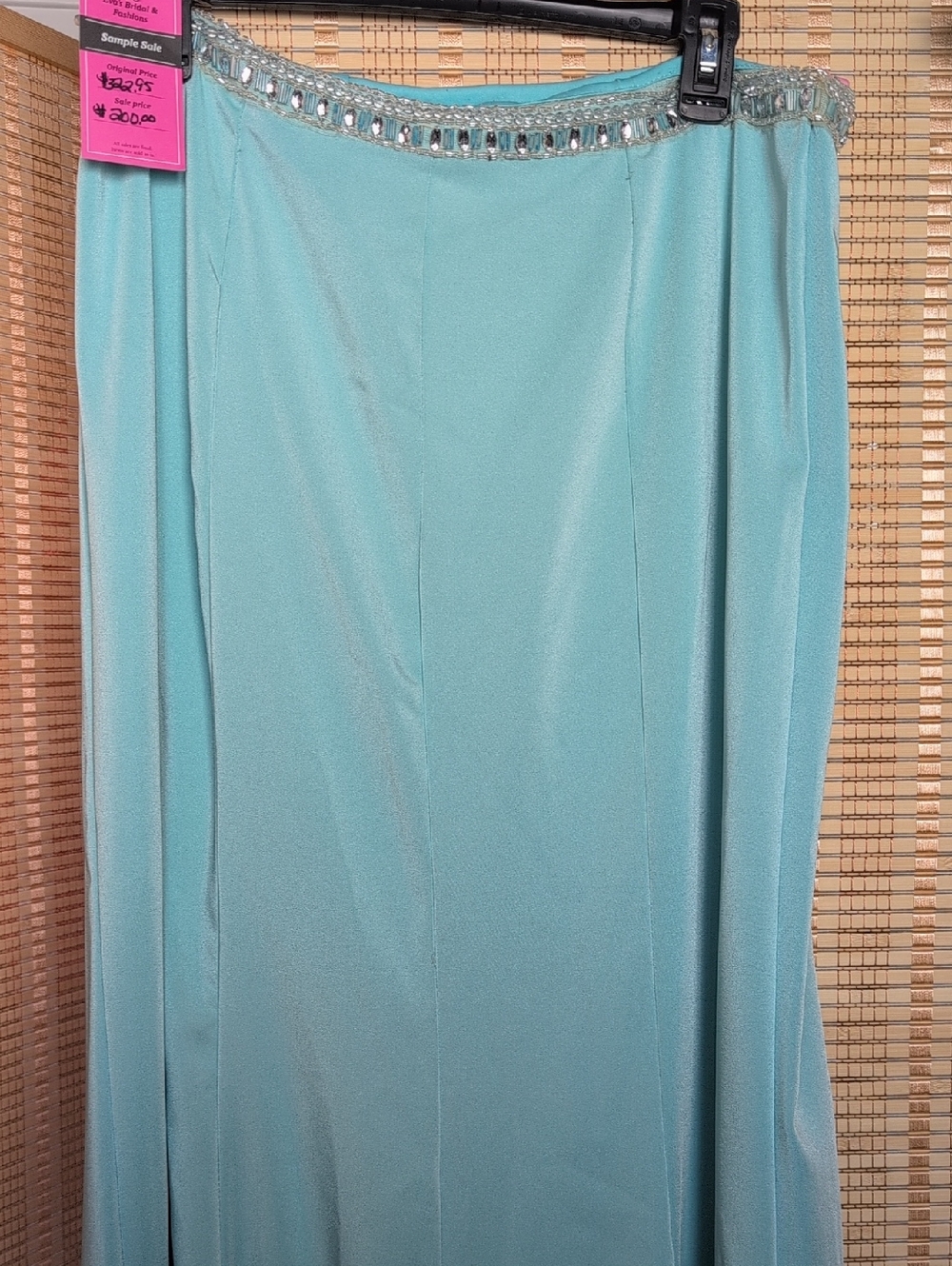 Beaded Waist Aqua Women’s Maxi Skirt